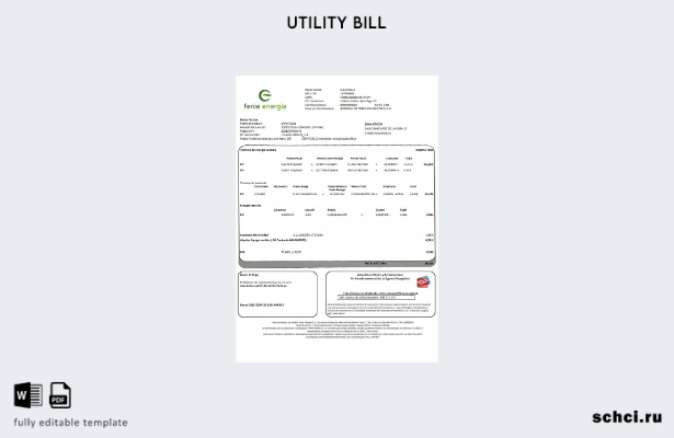 цифровая загрузка шаблона счета за коммунальные услуги Испания Feníe Energía